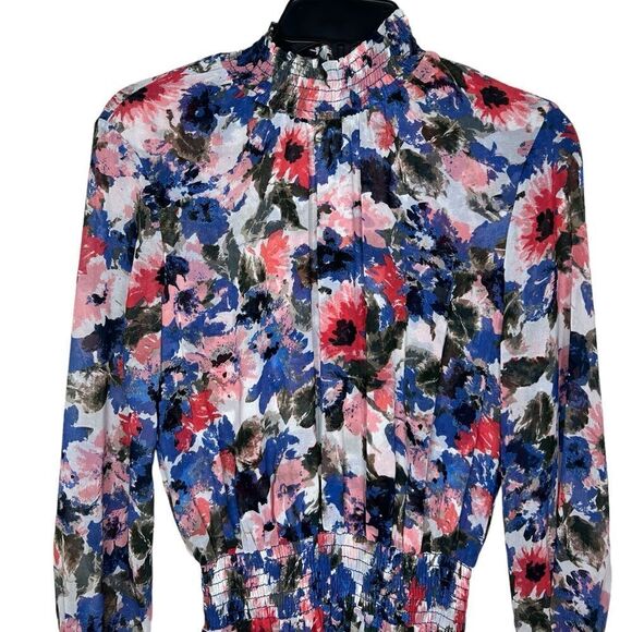 Misa Los Angeles x Revolve Tie Dye Floral Savanna Asymmetrical Hem Dress XS - Picture 4 of 13